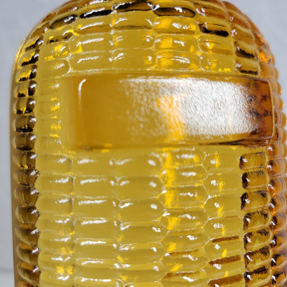 Vintage Indiana Glass Corn Cob Dish 8.5" x 2" Amber Retro Holder Plate Tray - Picture 10 of 11